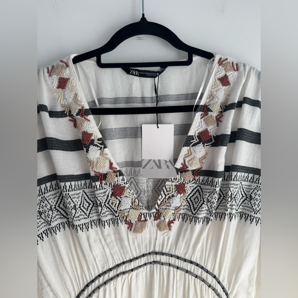 ZARA Limited Edition BEADED KAFTAN DRESS Women’s XS/S NEW bloggers favorite - Picture 6 of 12